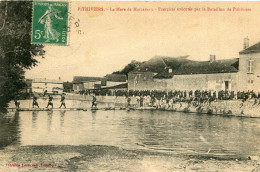 Carte PITHIVIERS La Mare De Marcereau Exercices éxécutés Par Le Bataillon De Pithiviers Militaria Soldats - Pithiviers