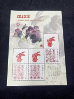 2023 China Happy New Year Greeting Sheetlet RABBIT - Blocchi & Foglietti