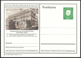 Germania/Germany/Allemagne: Intero, Stationery, Entier, Università Di Magonza, University Of Mainz,Université De Mayence - Sonstige & Ohne Zuordnung