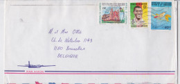 Cameroun Cameroon Yaoundé Lettre Timbre Football Mbappe Oiseau Rossignol Stamp Air Mail Cover - Kameroen (1960-...)