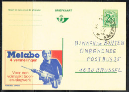 MAIN L 7 - BELGIQUE Entier Postal Publibel N° 2446N Pour METABO Perçeuse - Publibels