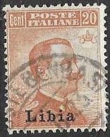 LIBIA - 1916 - MICHETTI C.20 - USATO  (YVERT 20 - MICHEL 7 - SS 20) - Libya