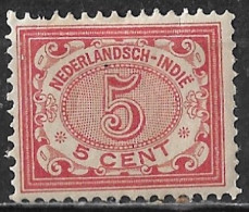 Ned. Indië: 1902-1909 Cijferserie 5 Cent Rood NVPH 46 Ongestempeld - Niederländisch-Indien