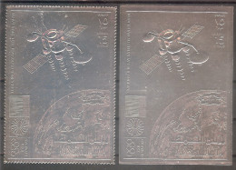 RAS Al KHAIMA  Olympic Games-72,space Silver Foil Set 2 Stamps Perf.+imperf. MNH - Other & Unclassified