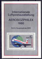 DDR 1980 - 25 Jahre INTERFLUG, Block 59, Postfrisch ** / MNH - 1971-1980