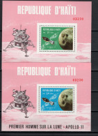 Haiti 1969 Space, Apollo 7 And 8 Set Of 2 S/s MNH - América Del Norte