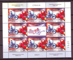 Serbia 2021 World Boxing Championsips Belgrad Mini Sheet (8+Zf.) Mi:No. 1035 MNH - Serbien