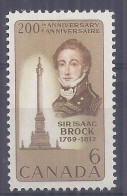 Canada 1969. Isaac Brock . Sc=501 (**) - Unused Stamps