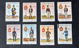 (Tv) Cabo Verde Cape Verde 1966 Military Uniforms Complete Set - MNH - Islas De Cabo Verde