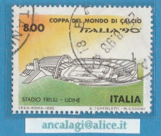 USATI ITALIA 1990 - Ref.0619C "Coppa Del Mondo: STADIO FRIULI, UDINE" 1 Val. - - 1981-90: Used