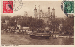 United Kingdom PPC The Tower Of London Maximum Frontside Franking LONDON 1939 To Denmark (2 Scans) - Tower Of London