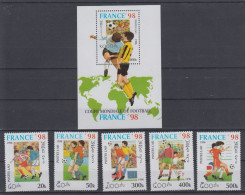 LAOS 1998 FOOTBALL WORLD CUP S/SHEET AND 5 STAMPS - 1998 – Francia