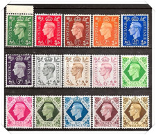 KGVI, 1937-47 SG462-475 ½d-1s, Dark Colours Set Mounted Mint Hrd2a - Nuevos