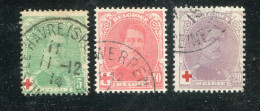 "BELGIEN" 1914, Mi. 107-109 "Rotes Kreuz" Gestempelt (B1105) - 1914-1915 Rotes Kreuz