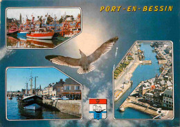 14 - Port En Bessin - Multivues - Blasons - Bateaux - CPM - Voir Scans Recto-Verso - Port-en-Bessin-Huppain