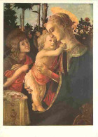 Art - Peinture Religieuse - Sandro Botticelli - La Vierge L'Enfant Jésus Et Saint Jean Baptiste - CPM - Voir Scans Recto - Gemälde, Glasmalereien & Statuen