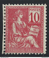 1902 FRANCIA   - N. 124  Allegoria 10 C. Rosa  MH* - Altri & Non Classificati