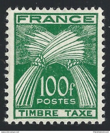 1953 FRANCIA   - Tasse N° 89 100 Fr. Verde  MNH/** - Sonstige & Ohne Zuordnung