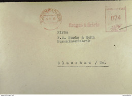 DDR: Brief Mit AFS Deutsche Post =024= SCHÖNHEIDE (ERZGEB) Vom 24.9.49 "Krages & Kriete" Holzfaserplattenwerke - Macchine Per Obliterare (EMA)
