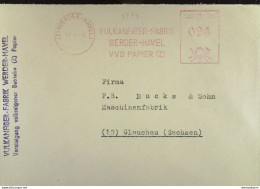 DDR: Brief Mit AFS Deutsche Post =024= WERDER (HAVEL) 18.2.49 "Vulkanfiber-Fabrik Werder-Havel VVB PAPIER (Z)" - Maschinenstempel (EMA)