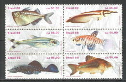 Brazil 1988 Year Mint Stamps MNH(**) Set Fish - Unused Stamps