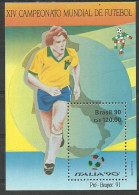 Brazil 1990 Year Mint Block MNH(**) Soccer  Football - Blocks & Kleinbögen