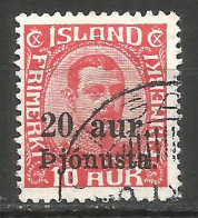 Iceland 1923 Used Stamp Mi D.43  - Gebraucht