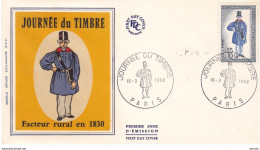 FRANCE 16/03 1968 FDC JOURNEE DU TIMBRE Yvert 1549 - Stamp's Day