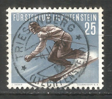 LIECHTENSTEIN 1955 Used Stamp Sport - Gebruikt