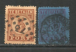 Netherlands 1870 Year, PORTO Used Stamps Mi. 1-2 - Tasse