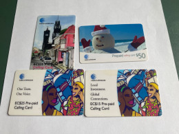 - 1 - St Vincent & The Grenadines 4 Different Phonecards - San Vicente Y Las Granadinas