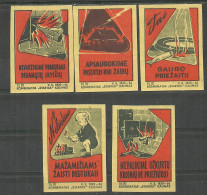 Lithuania UdSSR 5 Old Matchbox Labels  - Boites D'allumettes - Etiquettes