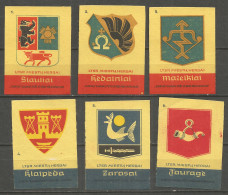 Lithuania UdSSR 6 Old Matchbox Labels - Boites D'allumettes - Etiquettes