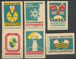 Lithuania UdSSR 6 Old Matchbox Labels - Boites D'allumettes - Etiquettes