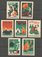 Lithuania UdSSR 7 Old Matchbox Labels - Matchbox Labels