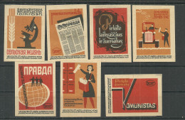 Lithuania UdSSR 7 Old Matchbox Labels - Cajas De Cerillas - Etiquetas