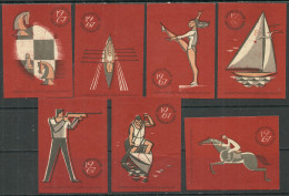 Lithuania UdSSR 7 Old Matchbox Labels Sport - Boites D'allumettes - Etiquettes