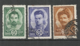 Russia USSR 1948 Year, Used Stamps  Mi.# 1198-1200 - Oblitérés