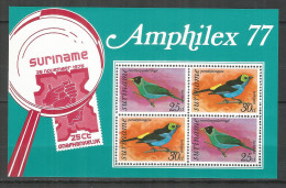 Surinam 1977 Mint Block MNH (**) Birds - Suriname