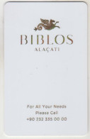 TURKEY Hotel Keycard - Biblos Alacati ,used - Cartas De Hotels