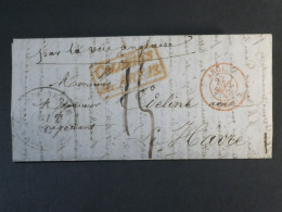 DN3 GUADELOUPE  BELLE LETTRE 1842 BASSE TERRE AU HAVRE VOIE ANGLAISE  +COLONIES+AFF. INTERESSANT++ - Storia Postale