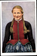 CPA Hessische Trachten Nr. 291, Schlitzer Mädchen, Portrait - Costumi