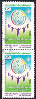 2003-Tunisie / Y&T 1503 - Commémoration De La Déclaration Universelle Des Droits De L'Homme-  En Paire 2 V Obli - UNO