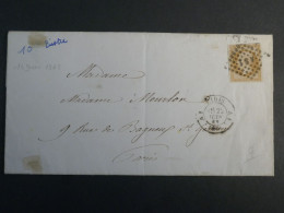 DN3 FRANCE  LETTRE 1862  PARIS +AS1  +N°13 +AFF. INTERESSANT++ - 1849-1876: Klassik