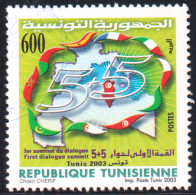 2003-Tunisie / Y&T 1502 - 1er Sommet Du Dialogue 5+5 - Tunis 2003 - 1V -  Obli - Postzegels