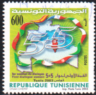 2003-Tunisie / Y&T 1502 - 1er Sommet Du Dialogue 5+5 - Tunis 2003 - 1V -  Obli - Timbres