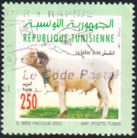 2003-Tunisie / Y&T 1491--  Faune & Flore; Bélier Aries  -Obli - Granjas