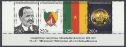 Cameroon Kamerun - 50 Years Independence 2010 Strip Mi 1262 To 1265 Sc 964a YT B920 - MNH ** - Cameroon (1960-...)