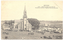 CPA 29 - SAINTE ANNE DE LA PALUE (Palud) (Finistère) - 1321. Pendant Le Pardon, L'Eglise Et Les Campements - Plonévez-Porzay