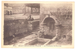 CPA 22 - SAINT NICOLAS DU PELEM (Côtes D'Armor) - 6193. La Fontaine St-Nicolas - Animée - Saint-Nicolas-du-Pélem